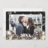 Foto Goud Gelukkig Nieuwjaar Feestdagenkaart (Achterkant)