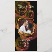 Foto Goud Herfst Roos Gothic Bruiloft Programmakaart (Achterkant)