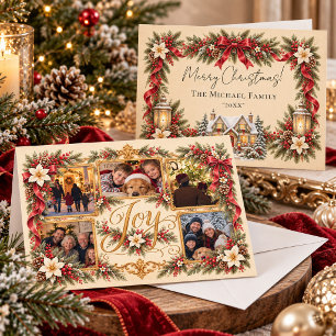 Foto Goud Kerst Kerstmis Vakantiekaart Feestdagenkaart