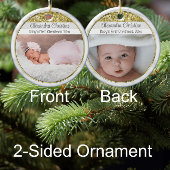 Foto Goud Lijst Dubbelzijdig 2 Afbeelding Baby eer Keramisch Ornament
