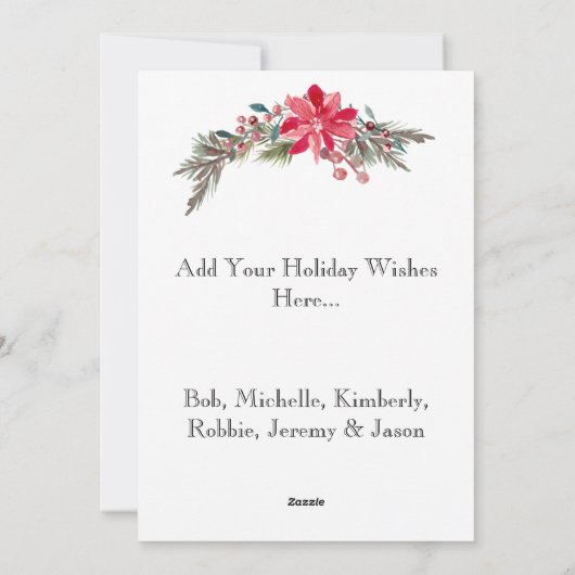 Foto Goud Lijst Vrolijk Kerstfeest Gepersonaliseer Feestdagenkaart (Achterkant)