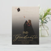 Foto Goud Script Promotie Feest Kaart (Staand voorkant)