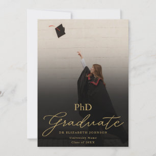 Foto Goud Script Promotie Feest Kaart
