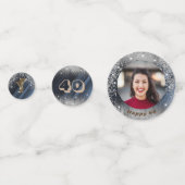 Foto Goud Zilver Glitter & Ballonnen Verjaardag Confetti (Voorkanten)