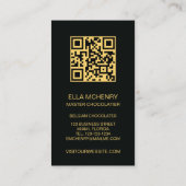 Foto Goud Zwart Stijlvolle Chocolade Visitekaartje (Achterkant)