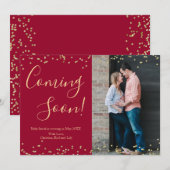 Foto goude confetti - zwangerschap aankondigingska aankondiging (Voorkant / Achterkant)