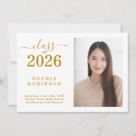 Foto gouden afstudeer aankondiging klas van 2026