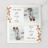 Foto Gouden Bloemen Elegante Tafel Nummer Plaatskaartje (Buitenkant ongevouwen)