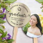 Foto Gouden Folie Afstuderen Zwart Script Hearts P Handwaaier