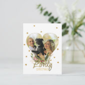 Foto: gouden glitter sterren met mooie kerstdagen feestdagenkaart (Staand voorkant)