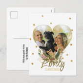 Foto: gouden glitter sterren met mooie kerstdagen feestdagenkaart (Voorkant / Achterkant)