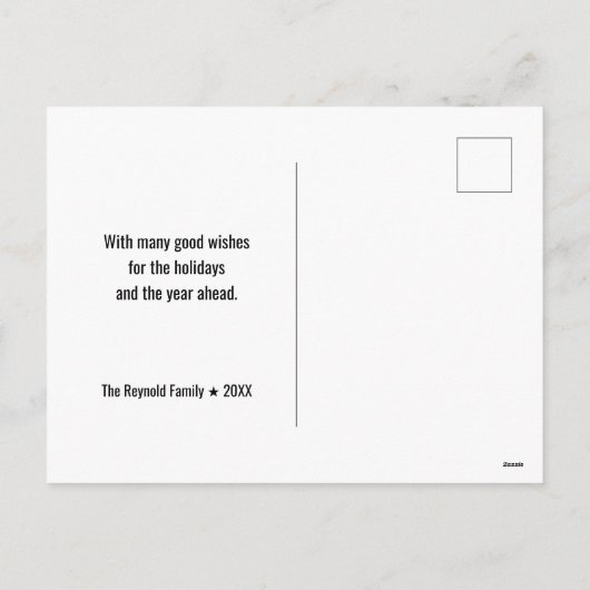 Foto: gouden glitter sterren met mooie kerstdagen feestdagenkaart (Achterkant)