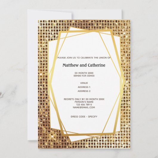 Foto gouden glitters geometrisch kader DIY budget Kaart (Voorkant)