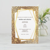 Foto gouden glitters geometrisch kader DIY budget Kaart (Staand voorkant)