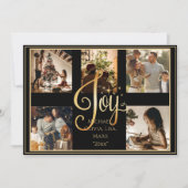 Foto Gouden Kerstkaart met Joy Script Vakantie Xma (Voorkant)