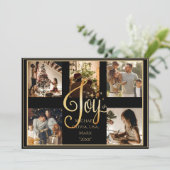 Foto Gouden Kerstkaart met Joy Script voor Kerstmi (Staand voorkant)