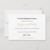 Foto gouden lijst verloofde aankondiging feestkaar (Achterkant)