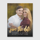 Foto Gouden Script Save the Date Magnetische Kaart (Voorkant)