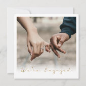 Foto, gouden script verloofd aankondigingsfeest aankondiging (Voorkant)