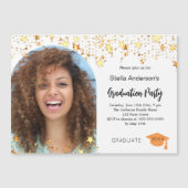 Foto gouden sterren afstudeerfeest magnetische uitnodiging (Voorkant)