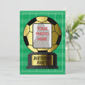  foto gouden voetbal uitnodigingen (Staand voorkant)
