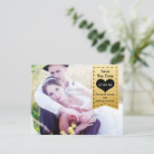 FOTO Goudfolie & Zwart SAVE THE DATE Briefkaart (Staand voorkant)