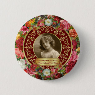 Foto: goudkleurige herdenking van Bourgogne Ronde Button 5,7 Cm