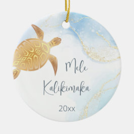 FOTO | goudschildpad | Hawaiian Christmas | Keramisch Ornament