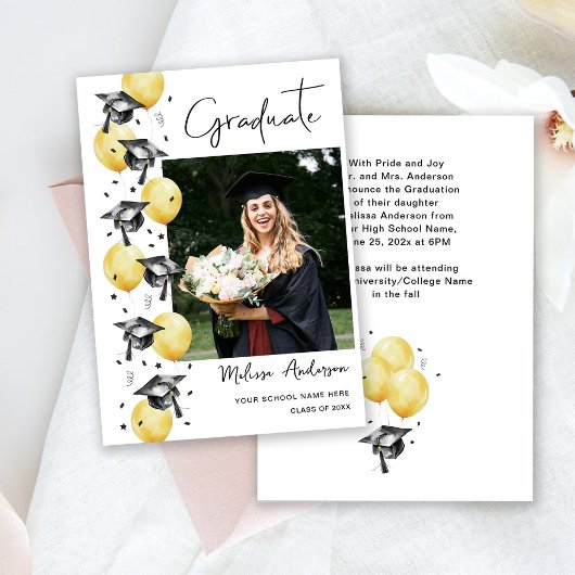 Foto Graduatie Party Ballonnen Aankondiging