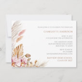 Foto Graduation Party Bohemian Floral Kaart (Achterkant)