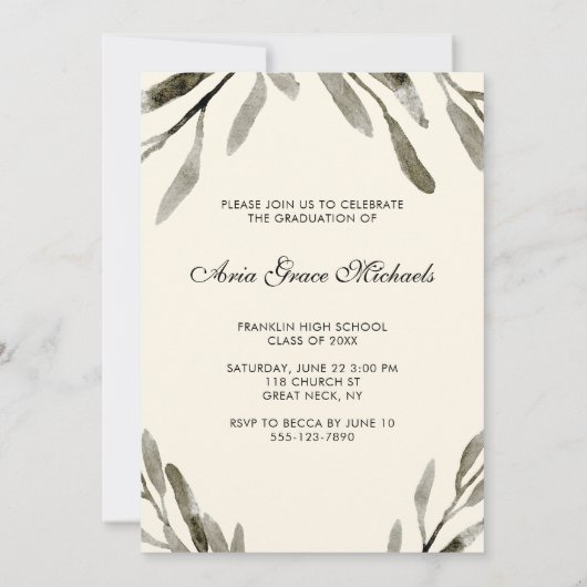 Foto Graduation Party  Botanical Kaart (Achterkant)