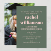 Foto Graduation Party Class van 2024 Roze Groen Kaart (Voorkant / Achterkant)