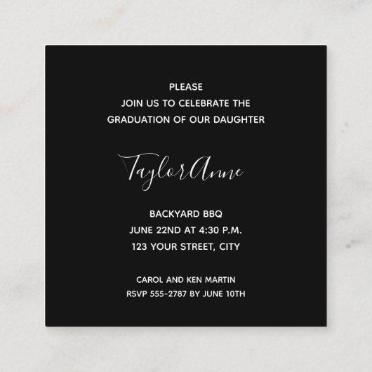 Foto Graduation Party Informatiekaartje (Achterkant)