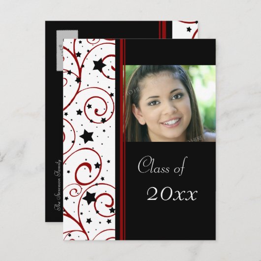 Foto Graduation Party Invitation Briefkaarten (Voorkant / Achterkant)