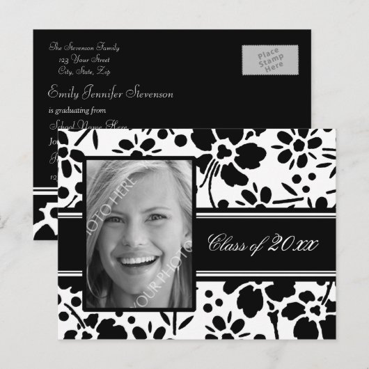 Foto Graduation Party Invitation Briefkaarten (Voorkant / Achterkant)