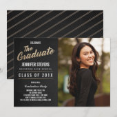 Foto Graduation Party Invitation | Chalkboard Kaart (Voorkant / Achterkant)
