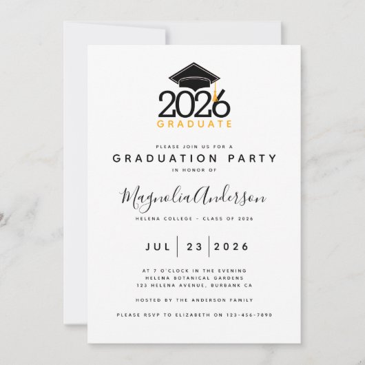 Foto Graduation Party Invitation Kaart (Voorkant)