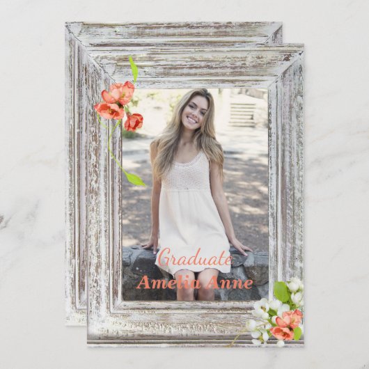 Foto Graduation Party Invitation Kaart (Voorkant / Achterkant)