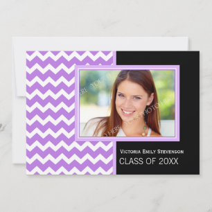 Foto Graduation Party Invitation Paars Chevron Kaart