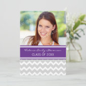 Foto Graduation Party Invitation Paars Chevron Kaart (Staand voorkant)