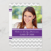 Foto Graduation Party Invitation Paars Chevron Kaart (Voorkant / Achterkant)