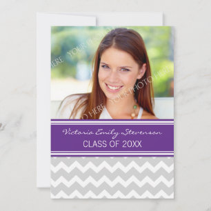 Foto Graduation Party Invitation Paars Chevron Kaart