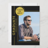 Foto Graduation Party Modern Script Black Gold (Voorkant)