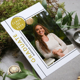 Foto Graduation Party Modern Script Black Gold