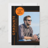 Foto Graduation Party Modern Script Black Sinaasap (Voorkant)