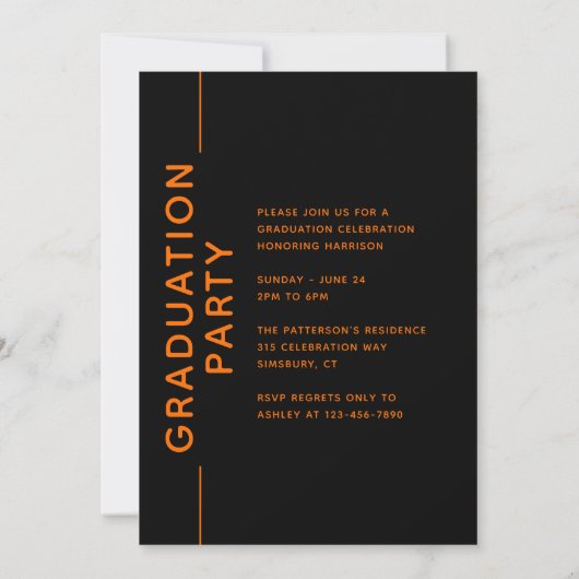Foto Graduation Party Modern Script Black Sinaasap (Achterkant)