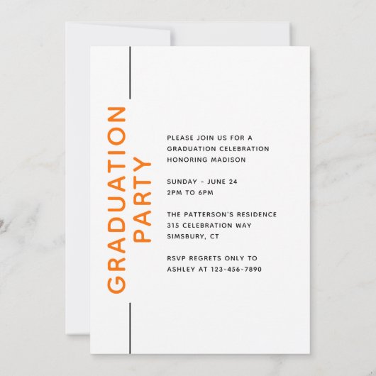 Foto Graduation Party Modern Script Black Sinaasap (Achterkant)