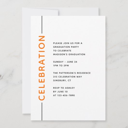 Foto Graduation Party Modern Script Black Sinaasap (Achterkant)