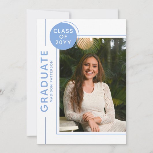 Foto Graduation Party Modern Script Blue (Voorkant)