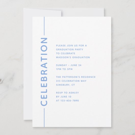Foto Graduation Party Modern Script Blue (Achterkant)